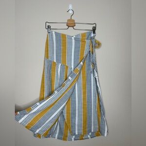 Maeve Striped Wrap Around Skirt